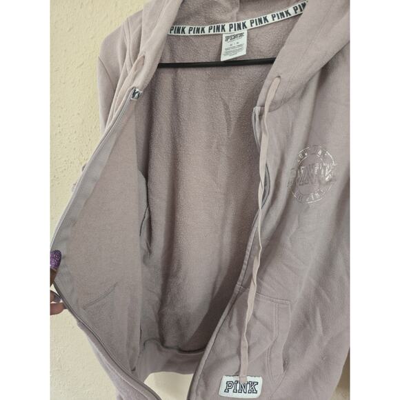 Pink Victoria Secret Full Zip Sweat Hoodie YOGA ACTIVE GYM RUN, Size Medium - Picture 6 of 7